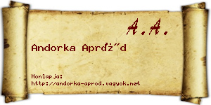 Andorka Apród névjegykártya